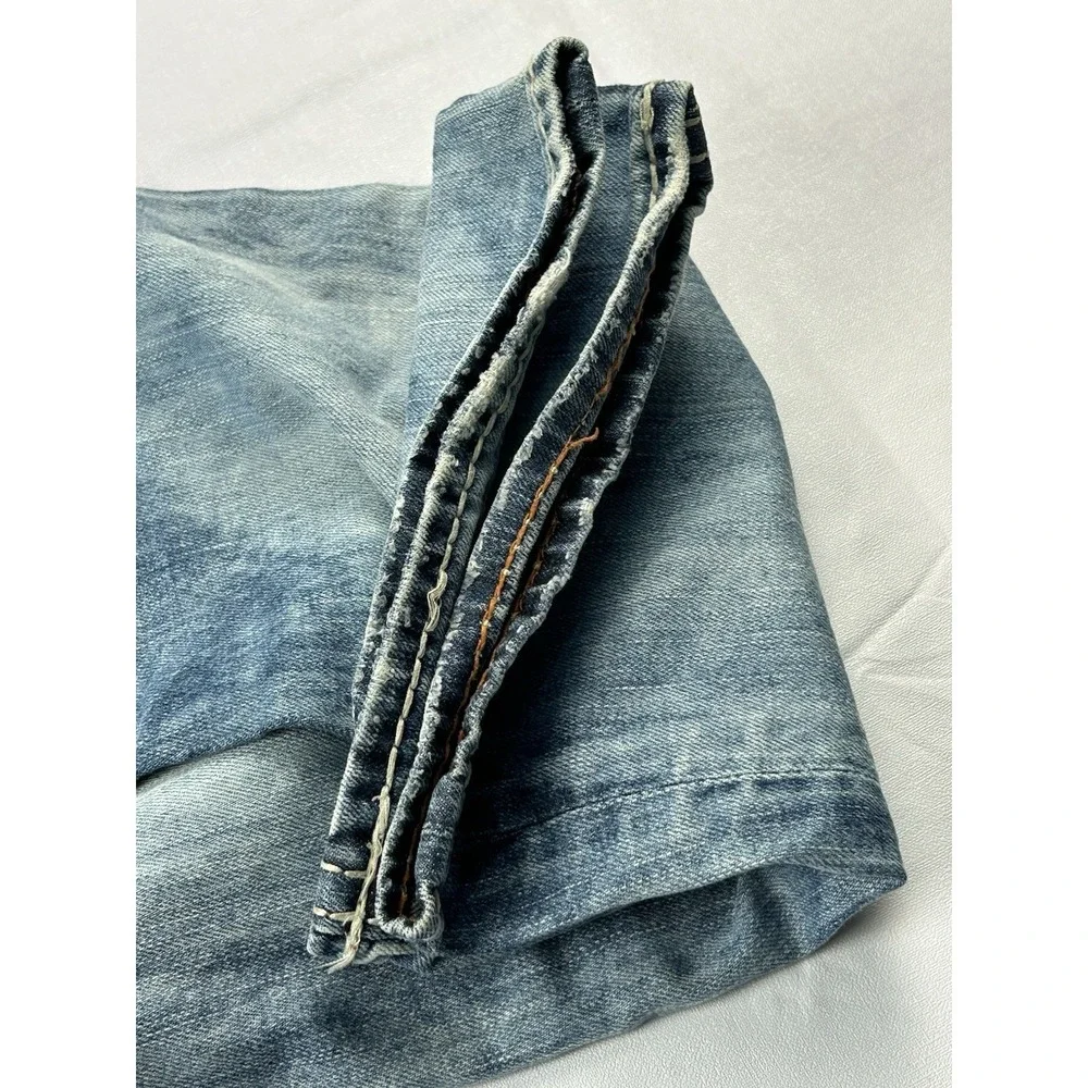 Rock Revival Elaina Bootcut‎ Jeans Size 28 Y2K Distressed Thick Stitch Flap